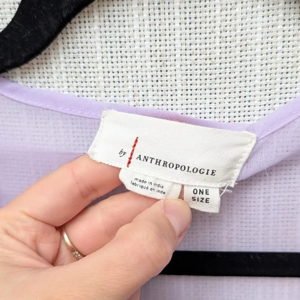 By Anthropologie Tiered Sheer Ombré Duster Womens One Size Purple Relaxed Coat - Picture 4 of 10